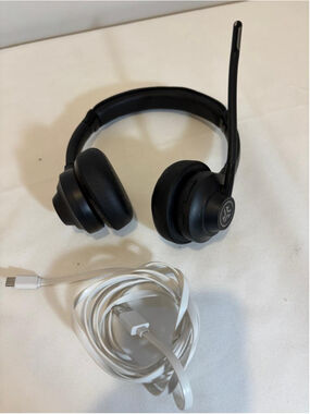 JLab GO Work Wireless Bluetooth Headset Boom Mic USB-C Black #C114